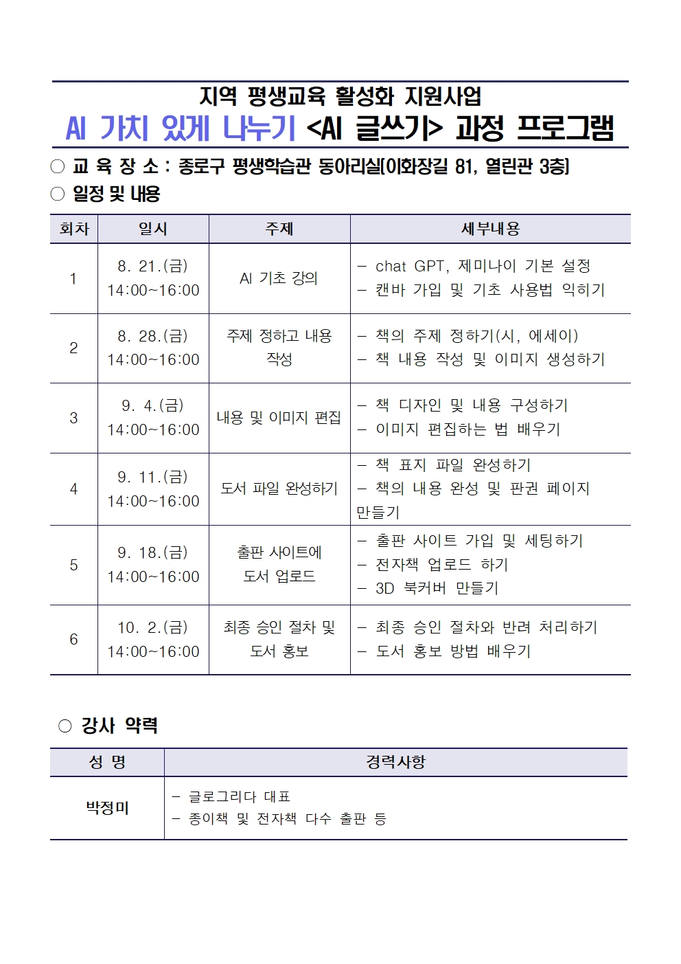 회원정보 수정 <AI 글쓰기> 안내