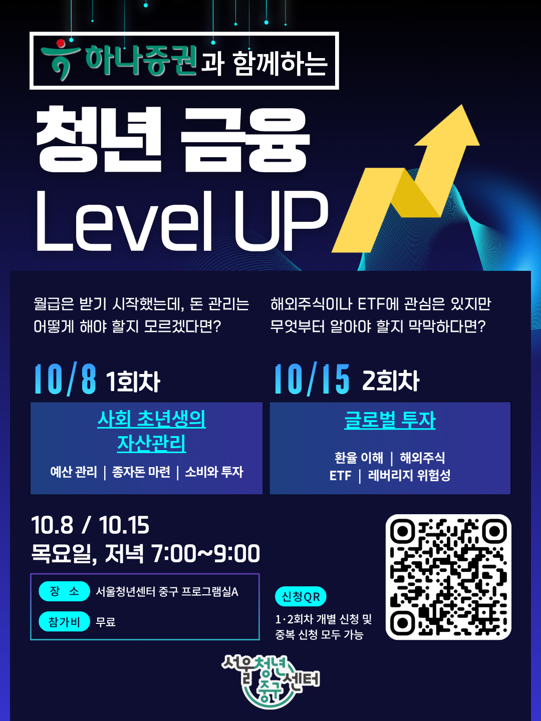 서울청년센터 중구 <하나증권과 함께하는 청년금융 레벨업> 참여자 모집