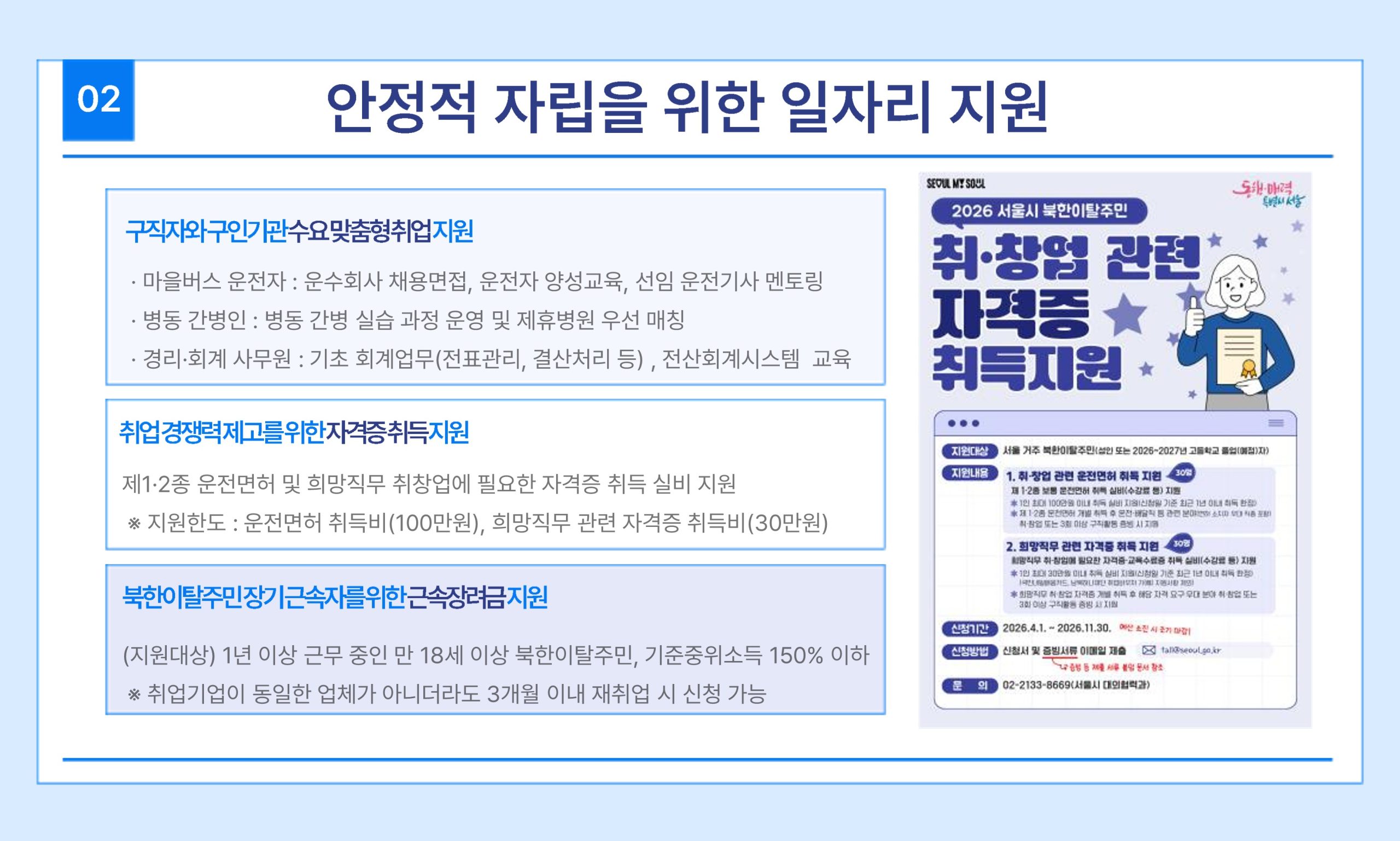 2026년 북한이탈주민 정착지원 사업