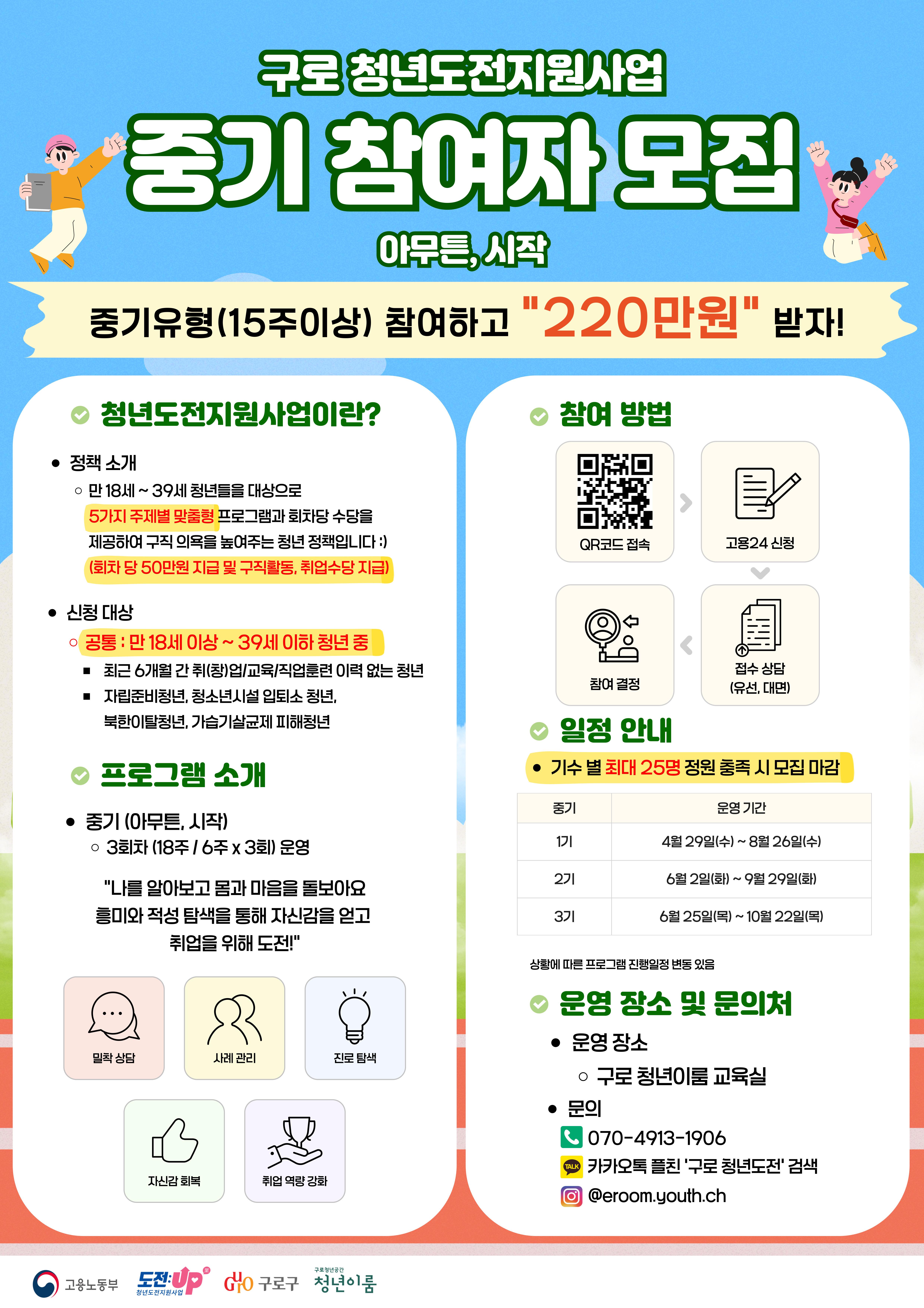 구로청년이룸 <청년도전지원사업 중기 3기 참여자 모집 중!! (~6/24)>