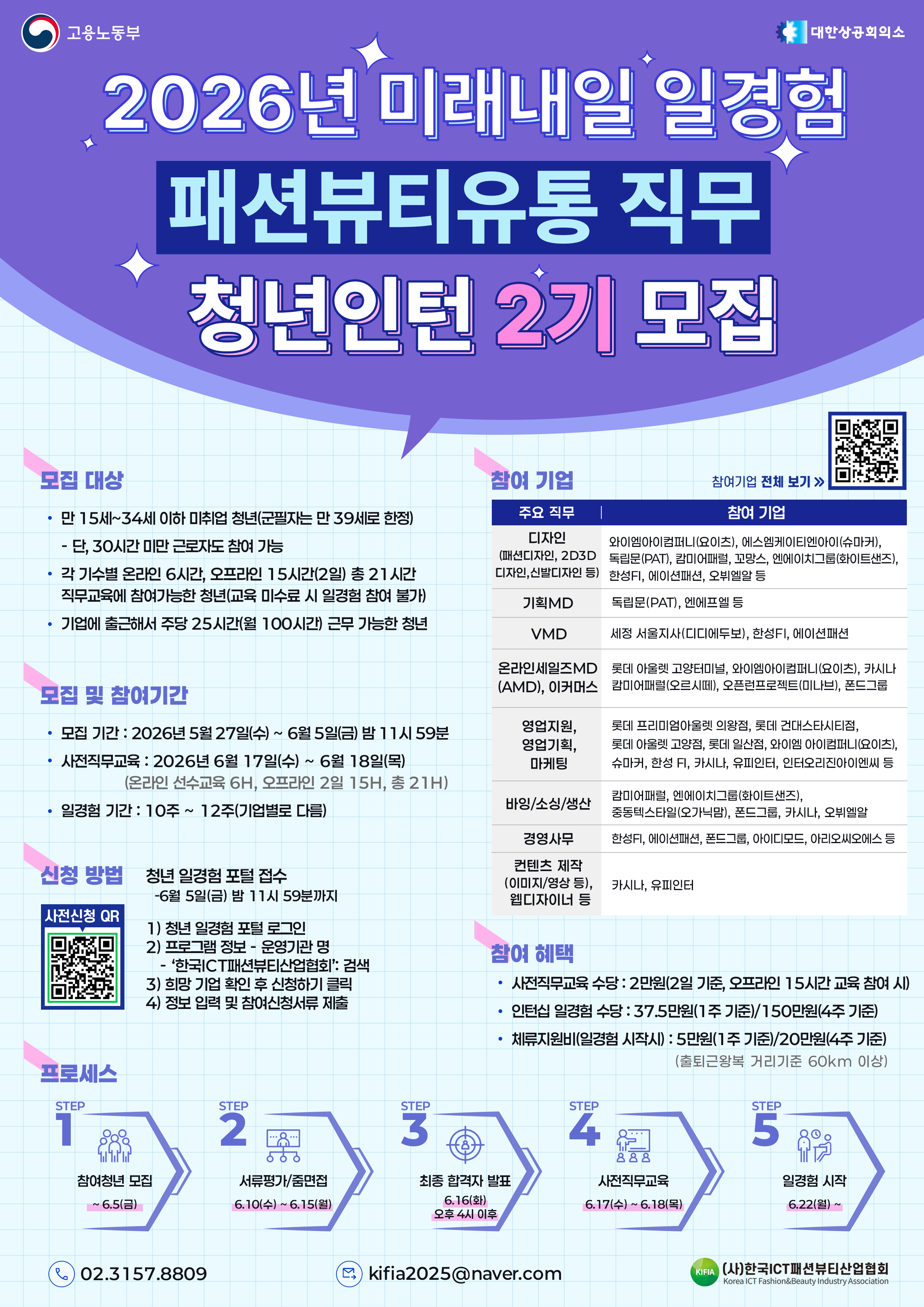 (사)한국ICT패션뷰티산업협회 <2026 미래내일 일경험 인턴형 패션뷰티유통직무 청년 인턴 서울 2기> 모집
