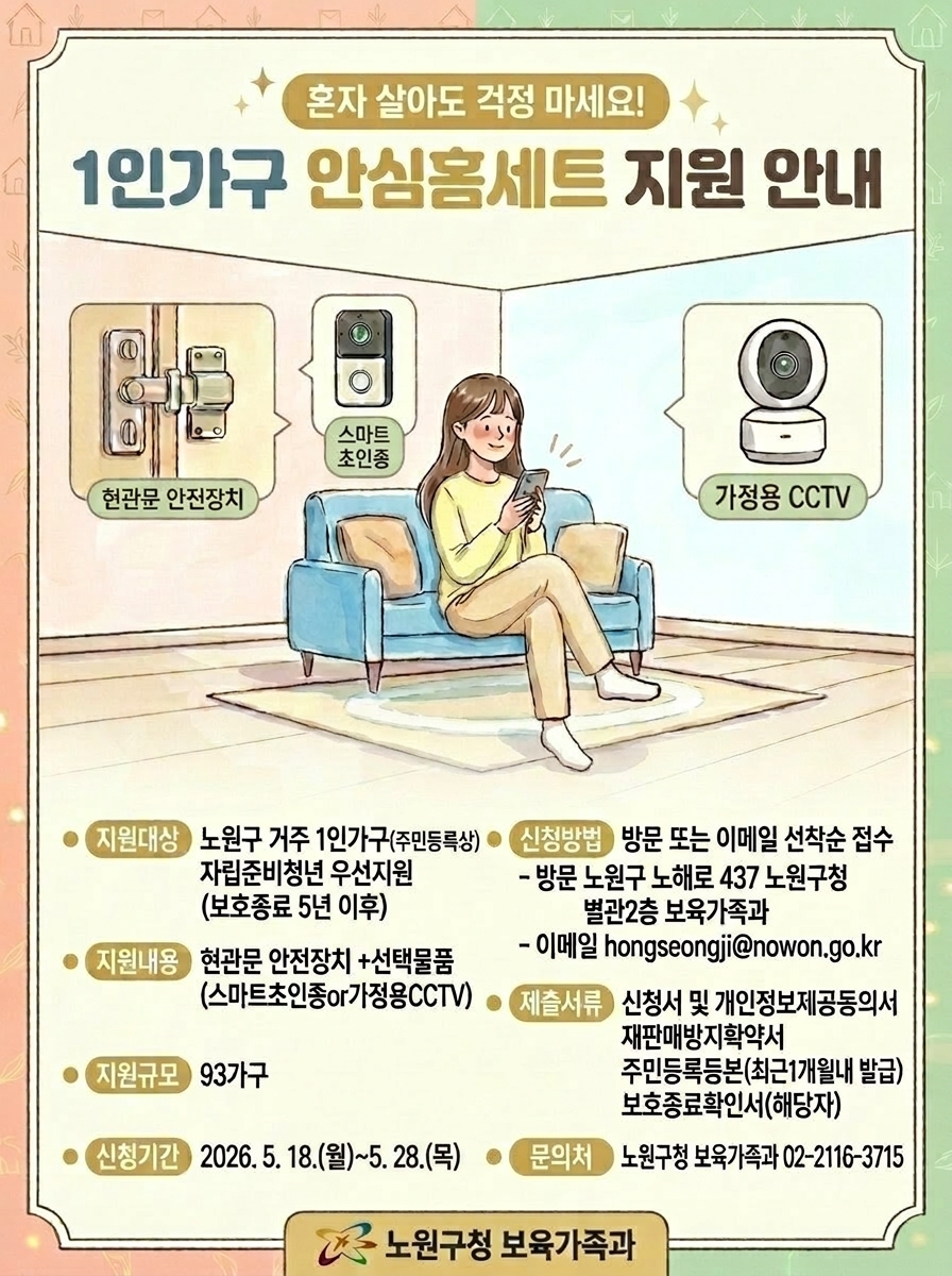 노원구청 <2026년 노원구 1인가구 안심홈세트 지원 사업 안내>