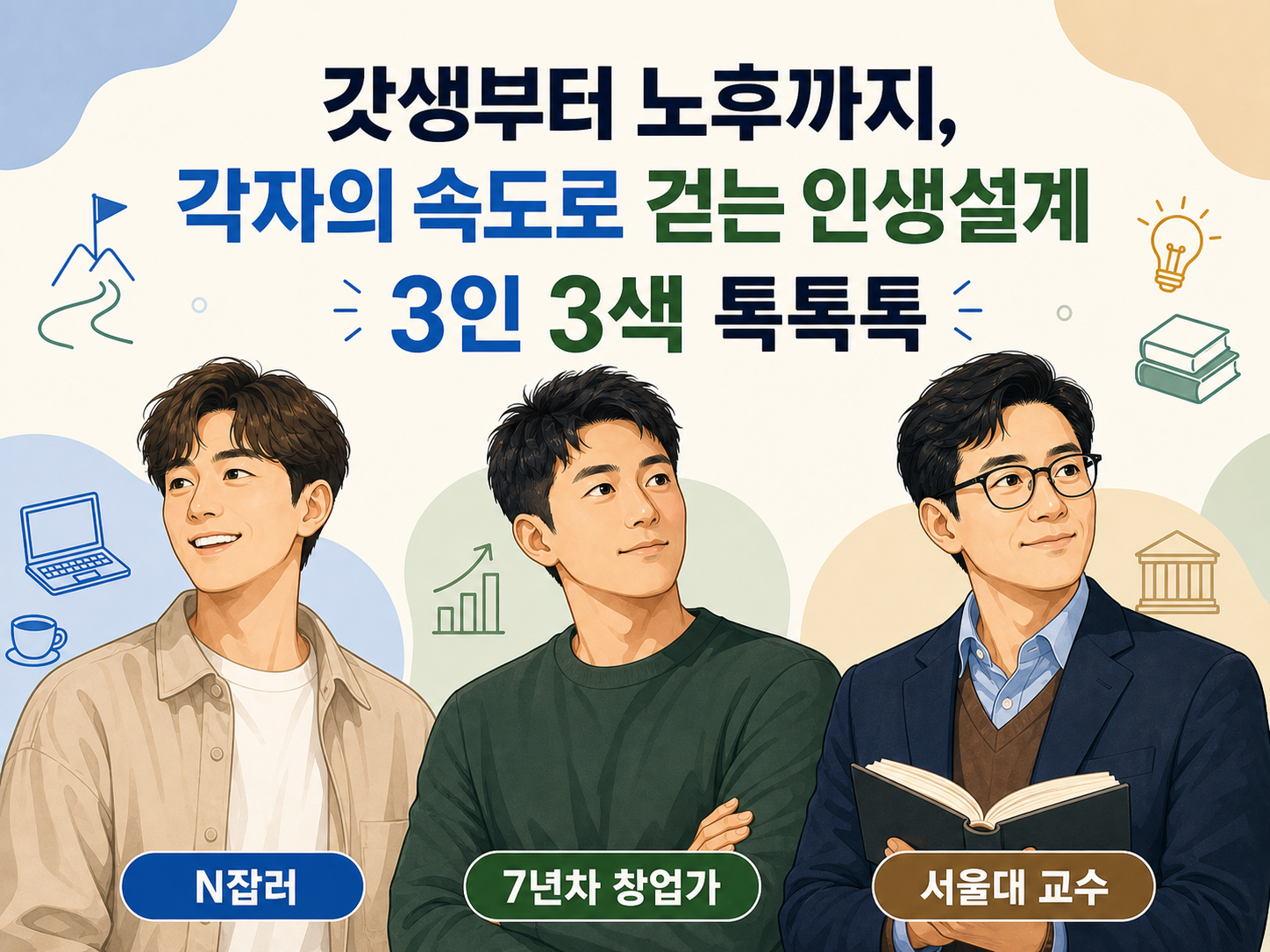 도도한콜라보 <갓생부터 노후까지, 각자의 속도로 걷는 인생설계 3인 3색 톡톡톡> 안내